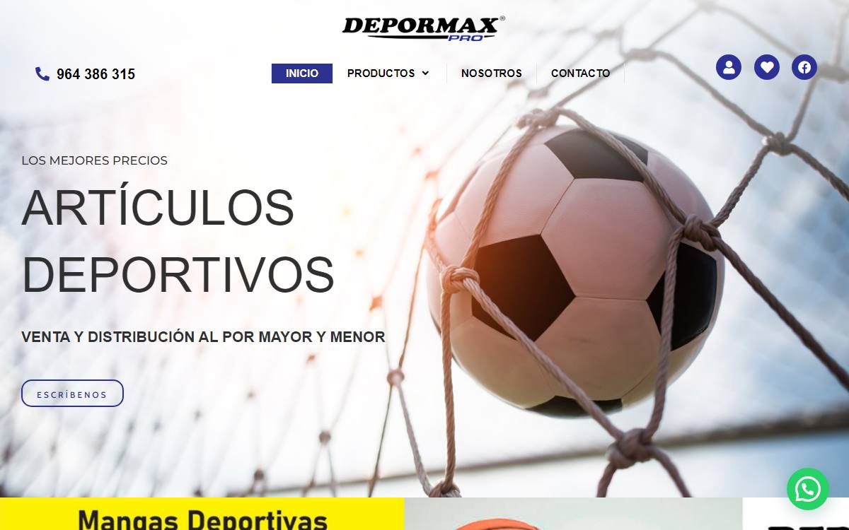 Diseño de página web profesional en Lima para depormax peru